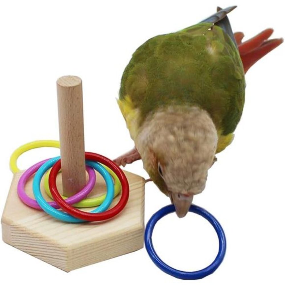 Bird Toys, Budgie Bird Trick Tabletop Toys, Training Basketball Stacking Color